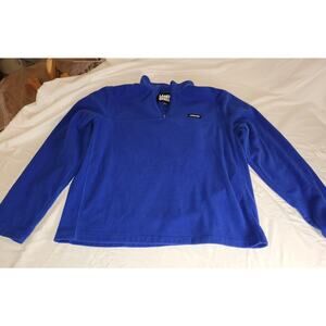 Royal Blue Lands' End 1/4 zip Fleece Pull-over XL